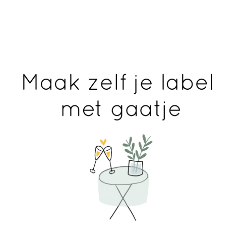 Trouw bedankje vierkant label zelf maken | 16 stuks